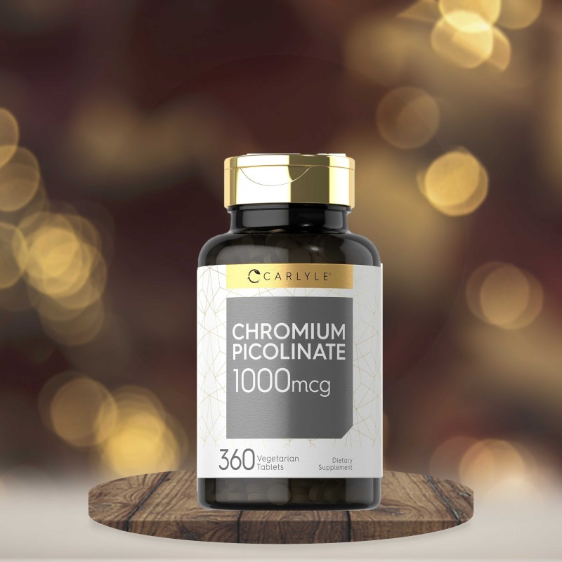 Carlyle Chromium Picolinate Supplement | 1000mcg | 360 Tablets | Vegetarian, Non-GMO, Gluten Free Formula