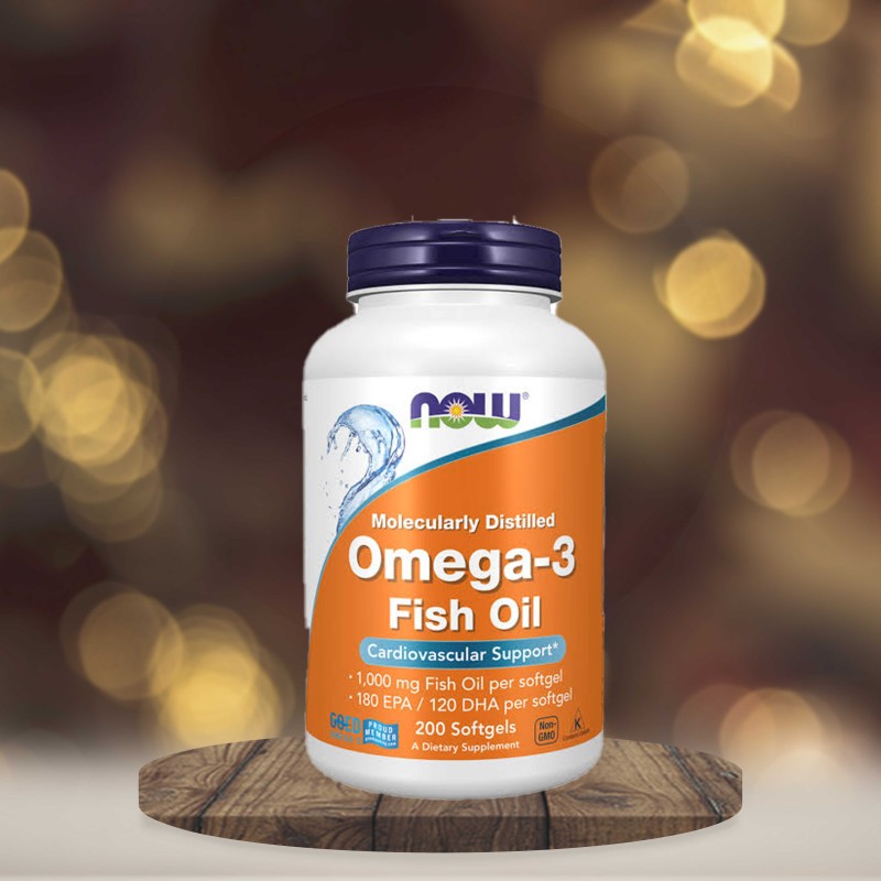 Now Omega-3 Fish Oil (Molecularly Distilled 200 Softgels)