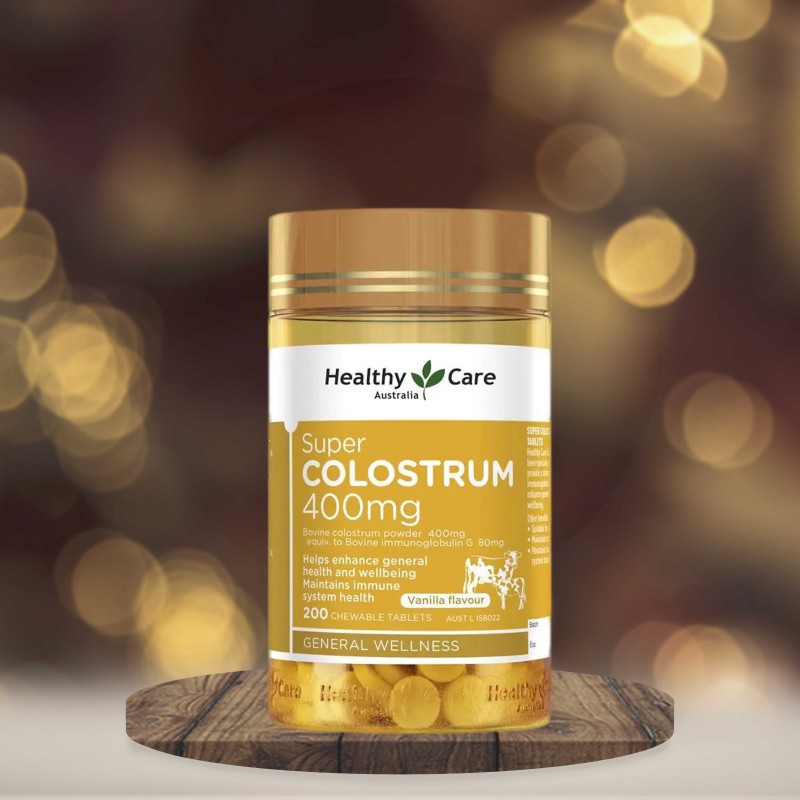 Healthy Care Super Colostrum 400mg 200 Chewable Tablets