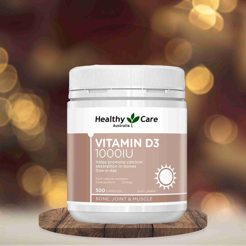 Healthy Care Vitamin D3 1000IU - 500 Capsules
