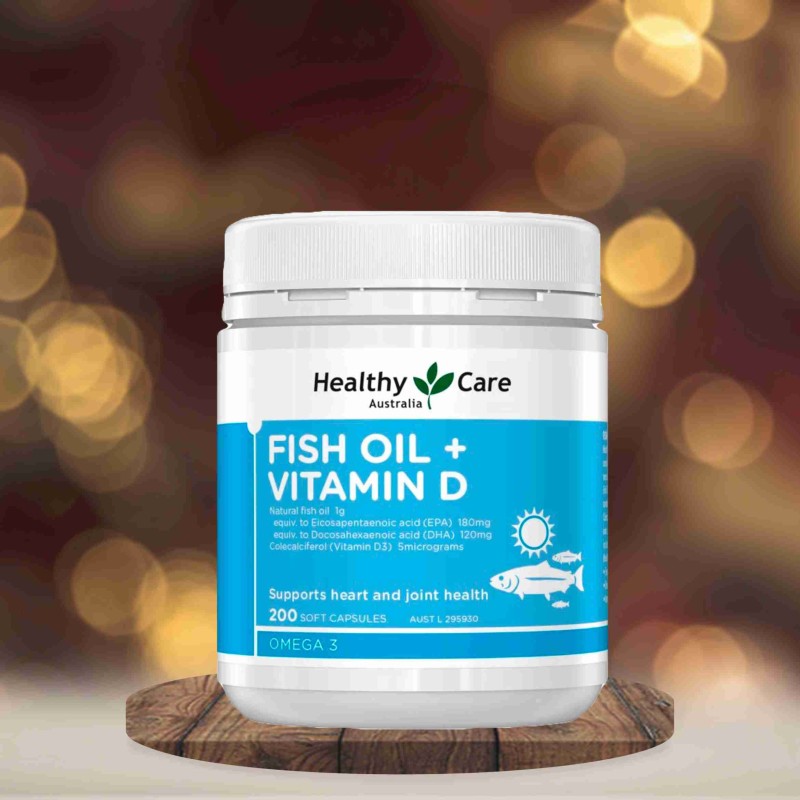 Healthy Care Fish Oil + Vitamin D - 200 Capsules