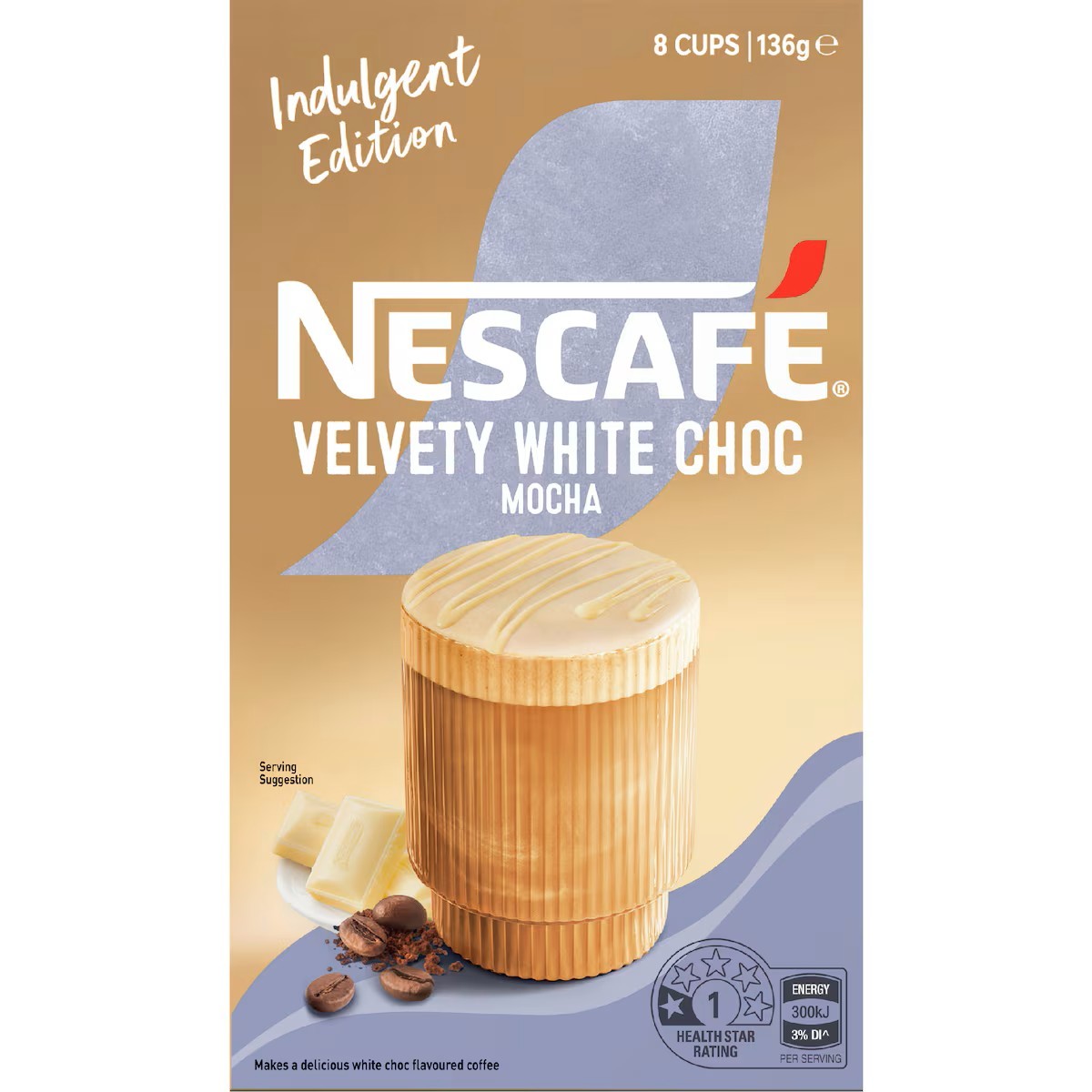 Nescafe Velvety White Choc Mocha Coffee Sachets 8 pack
