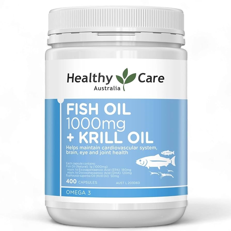 Healthy Care Fish Oil 1000mg + Krill Oil 400 Capsules