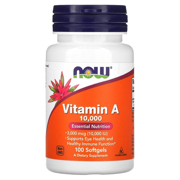 Now Vitamin A 10000 IU 100  Softgels